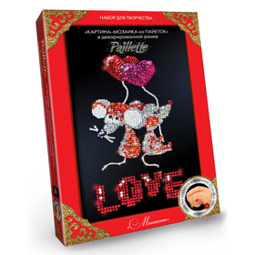 Картинка из пайеток LOVE