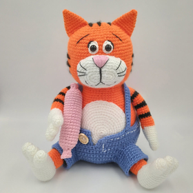 Кот Василий вязаная игрушка купить недорого