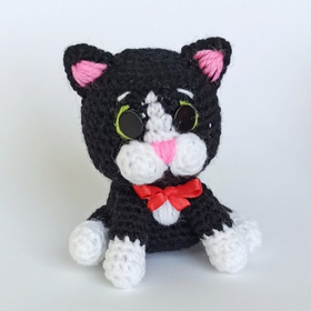 Вязаная игрушка Котик черный купить Украина