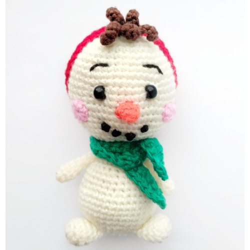 Вязаная игрушка СНЕГОВИК НОВОГОДНИЙ купить Украина